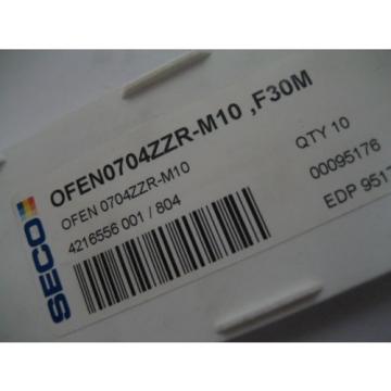 10 x OFEN0704ZZR-M10 F30M SECO OFEN SOLID CARBIDE FACE MILL MILLING INSERTS #77