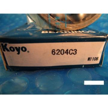 KOYO 6204 C3, Deep Groove Roller Bearing (=2 SKF,NTN, NSK,FAG, Fafnir 204K)