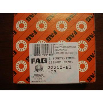 FAG Spherical Roller Bearing, 50mm x 90mm x 23mm, Germany, 22210.E1.C3 /5804eFE2