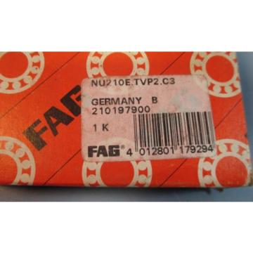 FAG NU210E.TVP2.C3 Cylindrical Roller Bearing Inner Race 50mm ID, 90mm OD NIB