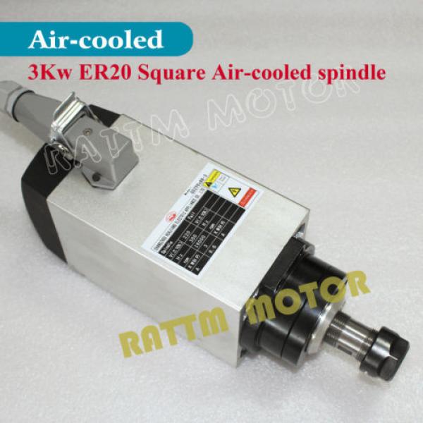 3KW AIR-COOLED SPINDLE MOTOR ENGRAVING MILLING GRIND ER20 4 bearing 220V #1 image