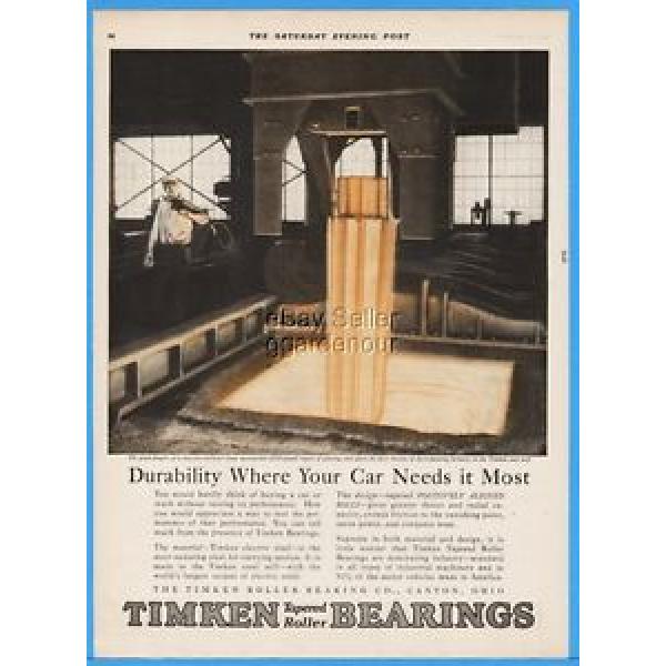 1926 Timken Roller Bearing Canton OH Steel Mill Molten Metal Overhead Crane Ad #1 image
