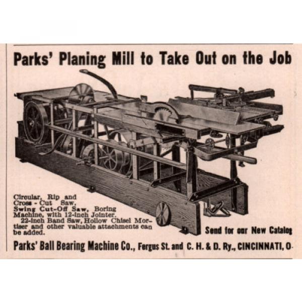 AD LOT OF 2   1915 - 17 A  ADS PARKS BALL BEARING MACHINE CO PLANING MILL #2 image