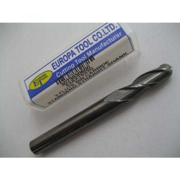 6mm SOLID CARBIDE BALL NOSED 3 FLT SLOT DRILL END MILL EUROPA TOOL 3073030600 #3 #1 image