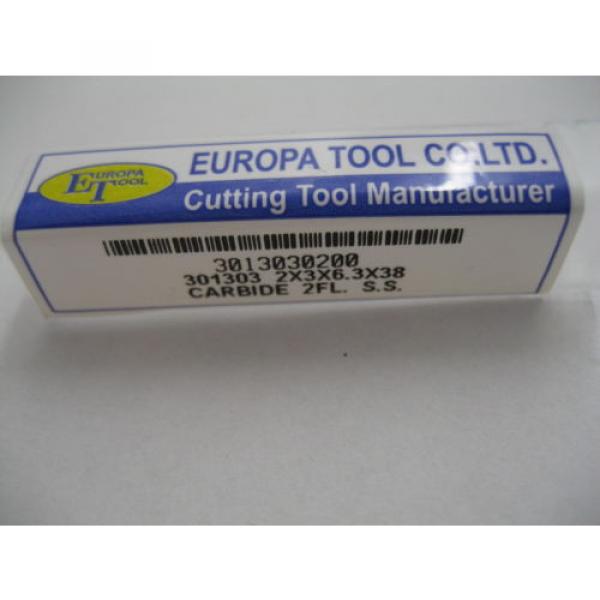2mm SOLID CARBIDE 2 FLT SLOT DRILL MILL EUROPA TOOL 3013030200 NEW &amp; BOXED #24 #3 image