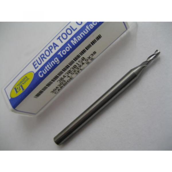 1.5mm SOLID CARBIDE 3 FLT SLOT DRILL / END MILL EUROPA TOOL 3043030150 #23 #1 image