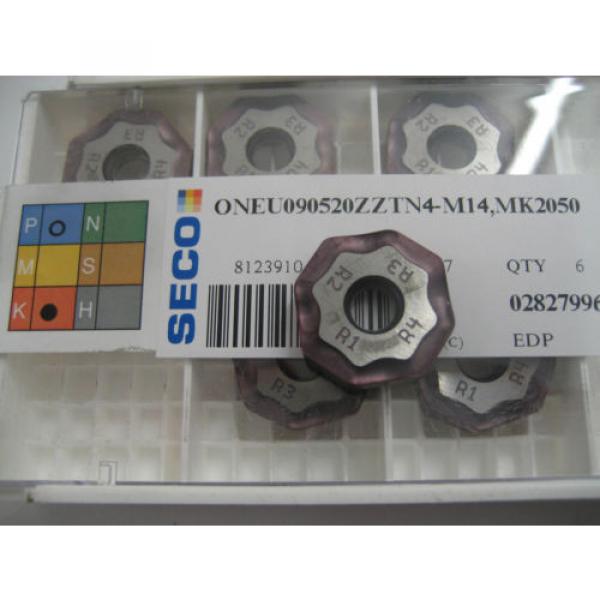 6 x ONEU 090520ZZTN4-M14 MK2050 SECO SOLID CARBIDE FACE MILLING INSERTS #56 #1 image