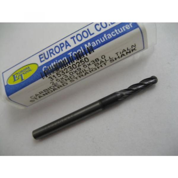 2.5mm CARBIDE BALL NOSED TiALN COATED 4 FLT END MILL EUROPA TOOL 3153230250 #178 #1 image