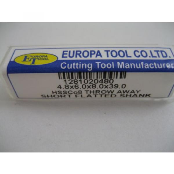 4.8mm HSCo8 FC3 3 FLT SLOT DRILL / END MILL EUROPA TOOL CLARKSON 1281020480 #E7 #3 image