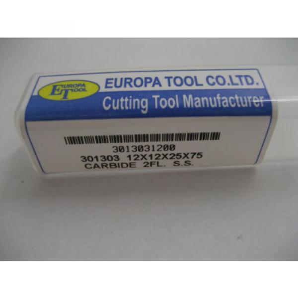 12mm SOLID CARBIDE 2 FLT SLOT DRILL MILL EUROPA TOOL 3013031200 NEW &amp; BOXED #8 #4 image