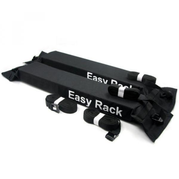 Universal Auto Soft Car Van Roof Top Rack Carrier Luggage Easy Rack Black 2 Pcs #2 image