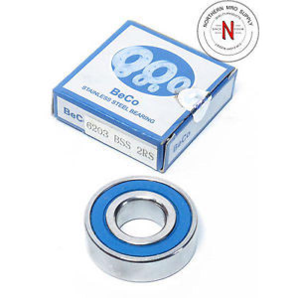 BeCo 6203-BSS-2RS STAINLESS STEEL DOUBLE SEAL BEARING 40mm x 17mm x 12mm, FIT C0 #1 image