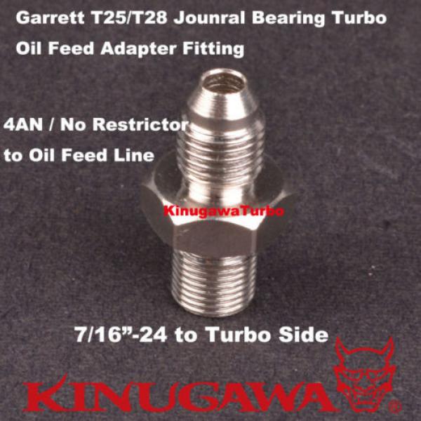 Garrett T25 T28 Journal Bearing Turbo oil Feed 4AN Adapter Fitting NO RESTRICTOR #1 image
