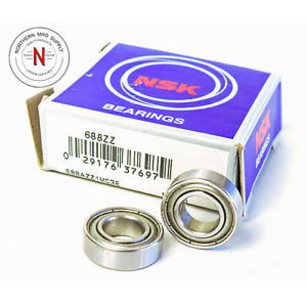 NSK 688ZZ DEEP GROOVE BALL BEARING, 8mm x 16mm x 5mm, FIT: C0, DBL SEAL #1 image