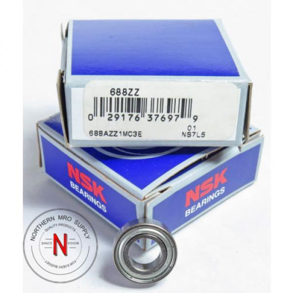 NSK 688-ZZ-C3 DEEP GROOVE BALL BEARING, 8mm x 16mm x 5mm, FIT C3, DBL SEAL #1 image