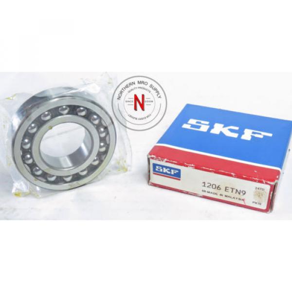 SKF 1206 ETN9 SELF-ALIGNING BALL BEARING, 30mm x 62mm x 16mm, FIT C0, OPEN #1 image