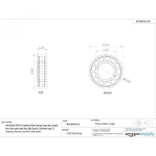 FAG Bearings FAG NU205E-TVP2-C3 Cylindrical Roller Bearing, Single Row, Straight #2 image