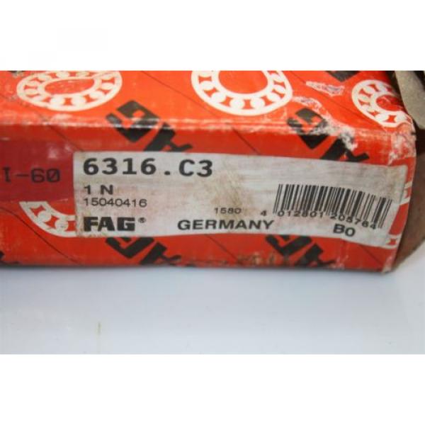 FAG 6316.C3 Ball Bearing Single Row Lager Diameter: 80mm x 170mm Thickness: 39mm #2 image