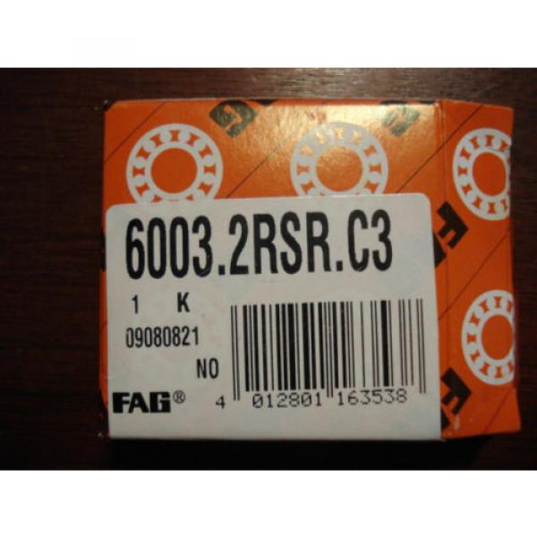 FAG, Sealed Ball Bearing, 17mm x 35mm x 10mm, Qty. 2, 6003.2RSR.C3 /7888eFE0 #3 image