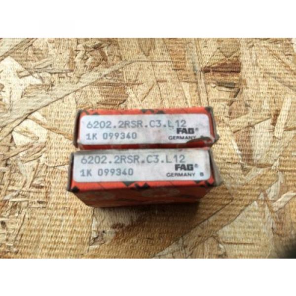2-FAG-Bearings, Cat#6202.2RSR.C3.L12 ,comes w/30day warranty, free shipping #1 image