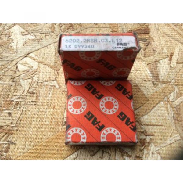 2-FAG-Bearings, Cat#6202.2RSR.C3.L12 ,comes w/30day warranty, free shipping #2 image