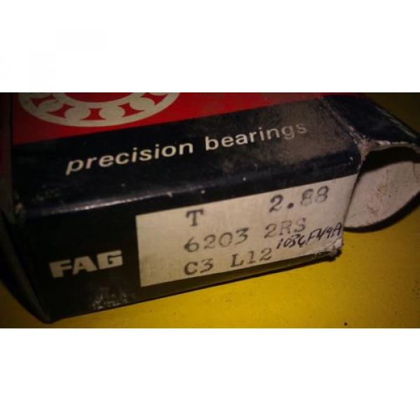 GENUINE FAG BEARING 6203RS / 6203-RS / 62032RS / 6203-2RS #5 image